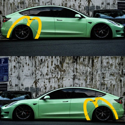 EVKITT McDonald's Golden Arches Inspired Decal for Tesla Model 3 Y S X  Waterproof  Sticker (Bright Yellow, 2PCS)