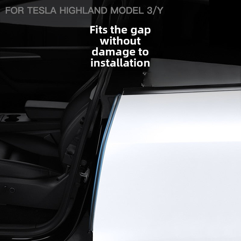 EVKITT B-Pillar Soundproof Seal Strips for Tesla Model Y Juniper / Model 3 Highland 2024-2026 EPDM Rubber Wind Noise Reduction Weatherstrip (Black, 2-Pack)
