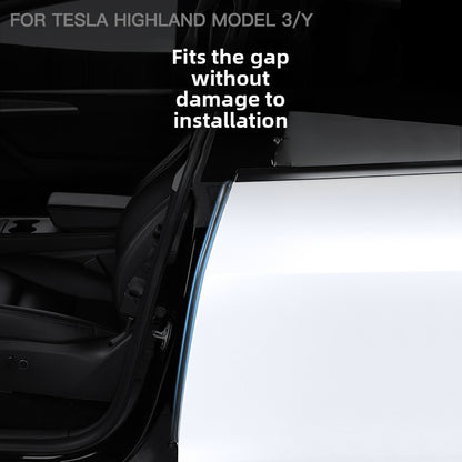 EVKITT B-Pillar Soundproof Seal Strips for Tesla Model Y Juniper / Model 3 Highland 2024-2026 EPDM Rubber Wind Noise Reduction Weatherstrip (Black, 2-Pack)