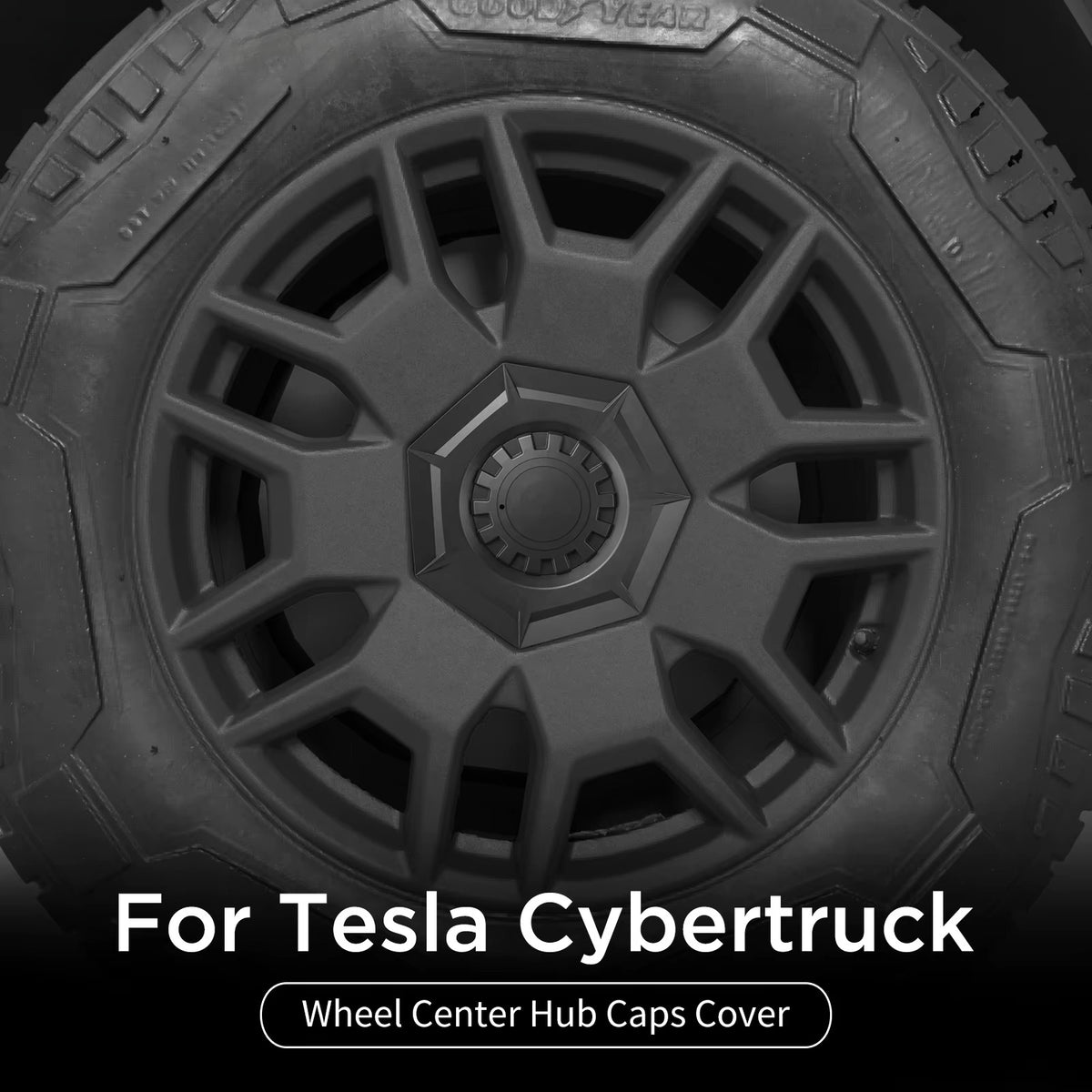 EVKITT Wheel Hub Center Caps for Tesla Cybertruck 2024+ – ABS Wheel Center Cover Decoration Kit 4PCS