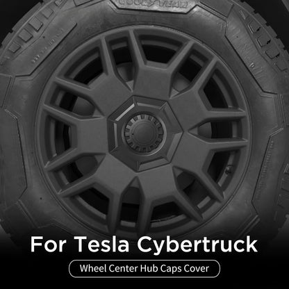 EVKITT Wheel Hub Center Caps for Tesla Cybertruck 2024+ – ABS Wheel Center Cover Decoration Kit 4PCS