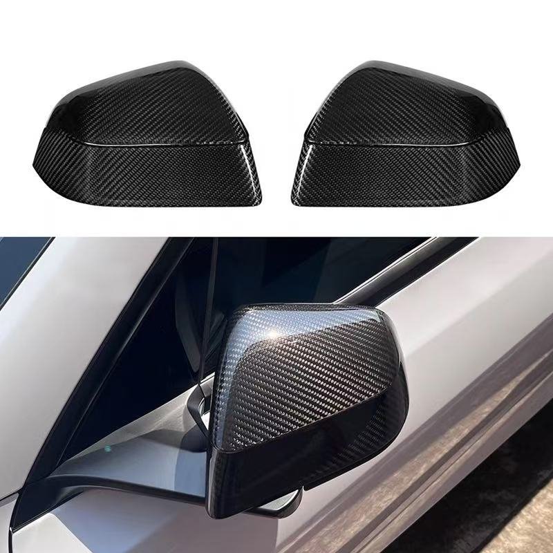 EVKITT Side View Mirror Cover Caps Protection Shell for Tesla Model Y Juniper 2025+ (Real Dry Carbon Fiber, Left & Right 2-Piece Set)