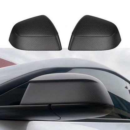 EVKITT Side View Mirror Cover Caps Protection Shell for Tesla Model Y Juniper 2025+ (Real Dry Carbon Fiber, Left & Right 2-Piece Set)