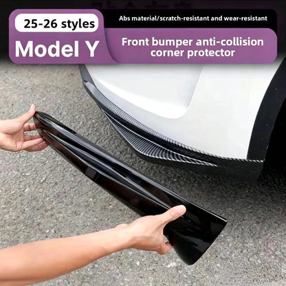 EVKITT Frontstoßstangenschutz Lippe Eckenschutz Kratzschutz Stoßfänger Winglet Spoiler für Tesla Model 3 Highland Model Y Juniper (Premium Luxus hochzähes Automobil ABS 2er-Set)