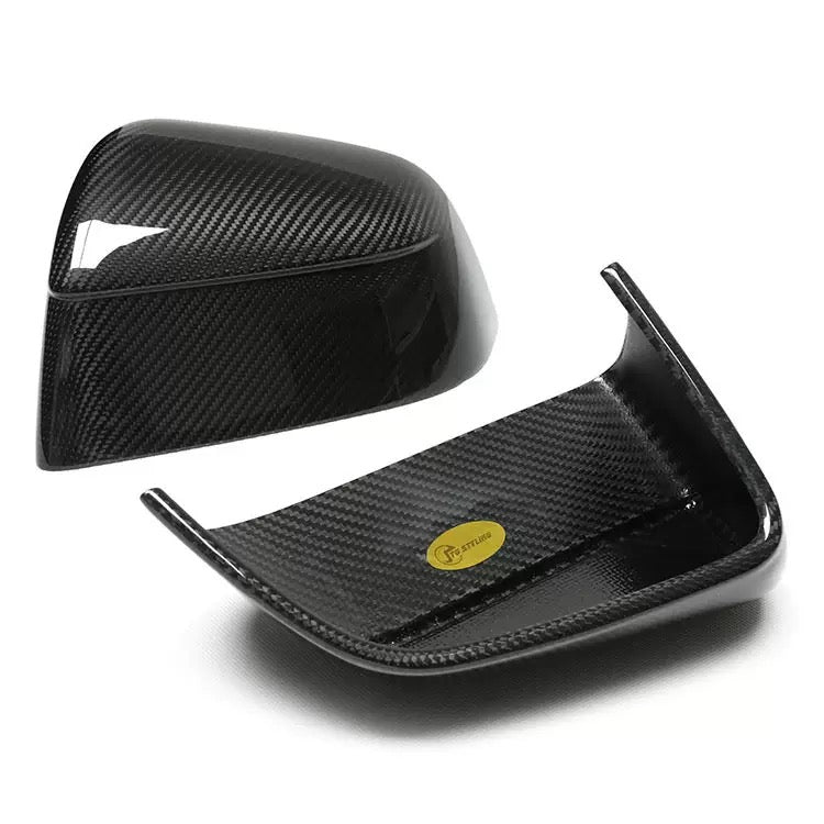 Cubiertas protectoras de espejo lateral EVKITT para Tesla Model Y Juniper 2025+ (fibra de carbono seca real, juego de 2 piezas izquierda y derecha)