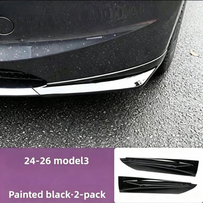 EVKITT Frontstoßstangenschutz Lippe Eckenschutz Kratzschutz Stoßfänger Winglet Spoiler für Tesla Model 3 Highland Model Y Juniper (Premium Luxus hochzähes Automobil ABS 2er-Set)