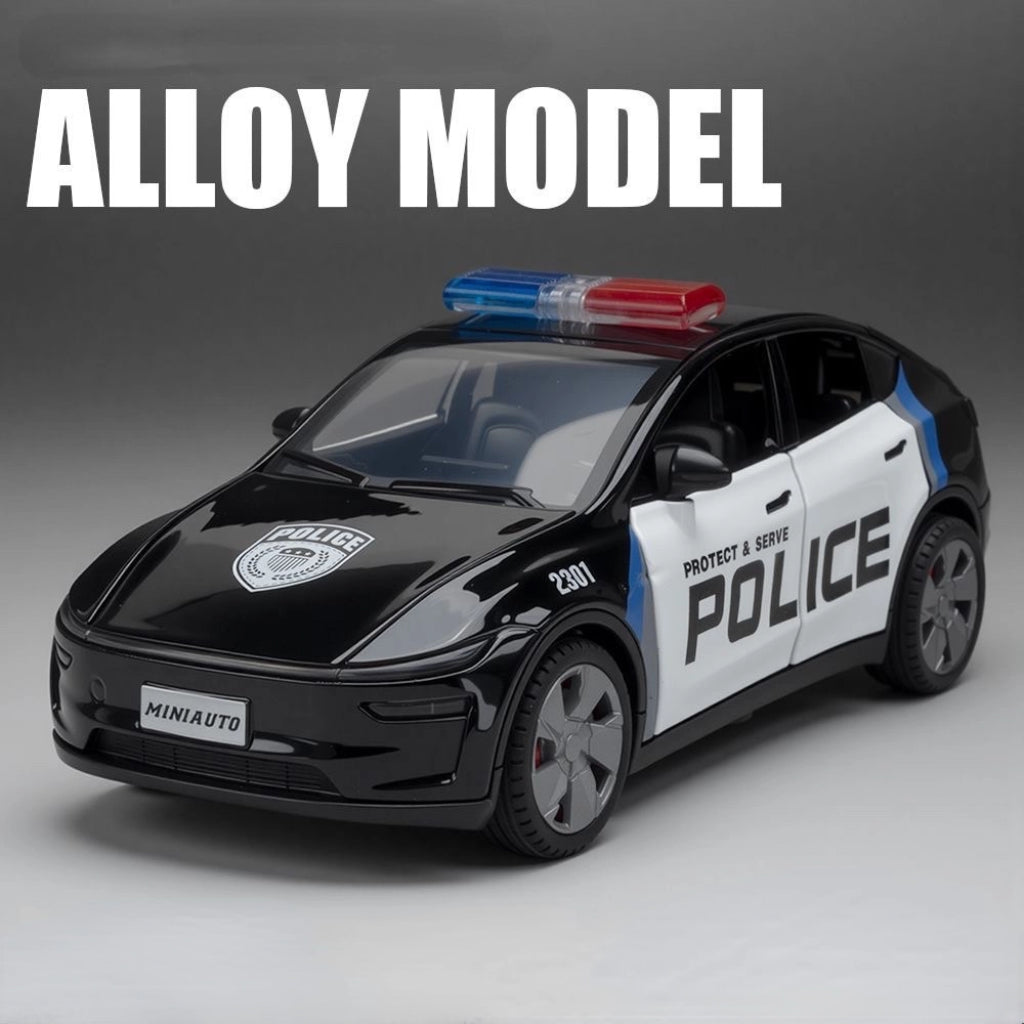 EVKITT Diecast Metal Toy Car Model Collectible Miniature Vehicle for Tesla Model Y Juniper (Premium Diecast Zinc Alloy & High-Impact Polymer, 1:32 Scale Sound & Light 1PCS)