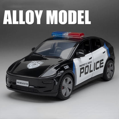 EVKITT Diecast Metal Toy Car Model Collectible Miniature Vehicle for Tesla Model Y Juniper (Premium Diecast Zinc Alloy & High-Impact Polymer, 1:32 Scale Sound & Light 1PCS)