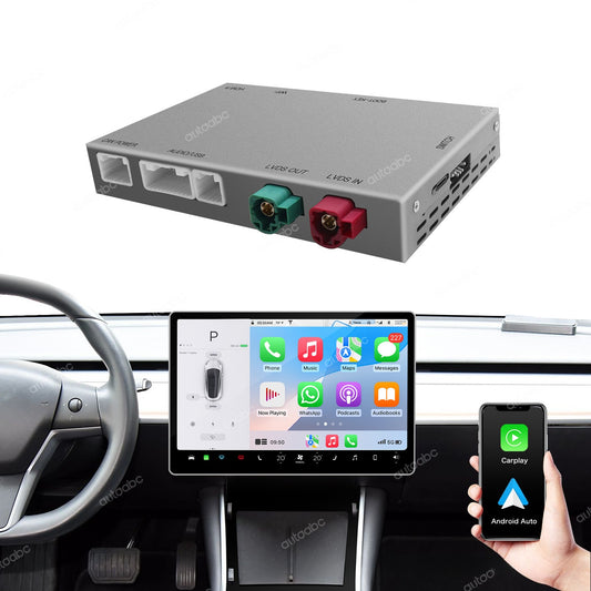 EVKITT Wireless CarPlay Android Auto Adapter Smart Infotainment Interconnect Box for Tesla Model 3 Model Y 2019-2024