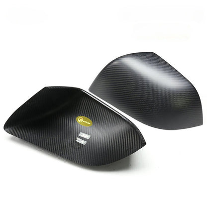 EVKITT Side Rearview Mirror Covers Caps Overlay for Tesla Model 3 2021-2023 (Premium Real Dry Carbon Fiber, Aerodynamic 2-Piece Set)