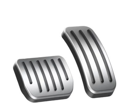 EVKITT Performance Aluminum Pedal Covers for Tesla Model 3 Highland & Model Y Juniper (Premium Anti-Slip Foot Pedal Pads, Metallic Silver 2PCS)