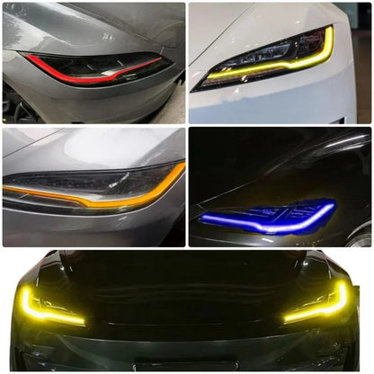 EVKITT RGB Dynamic LED Daytime Running Lights Demon Eye Module Kit for Tesla Model 3 Highland (Premium Aircraft-Grade Thermal Aluminum DRL 2-Piece Set)