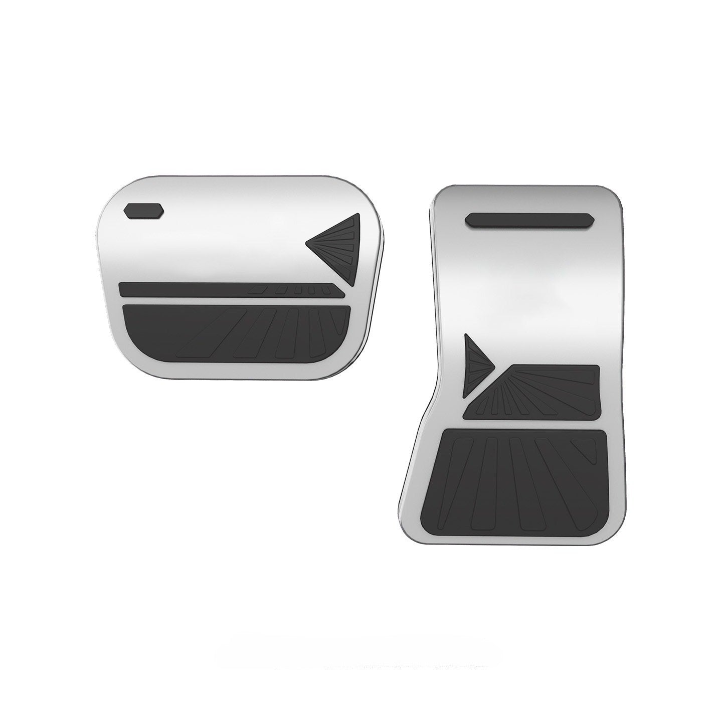 EVKITT Aluminum Pedal Covers for Tesla Model Y Juniper  2025 2026 Anti-Slip Accelerator Brake Pads (Metal Silver, 2-Pack)