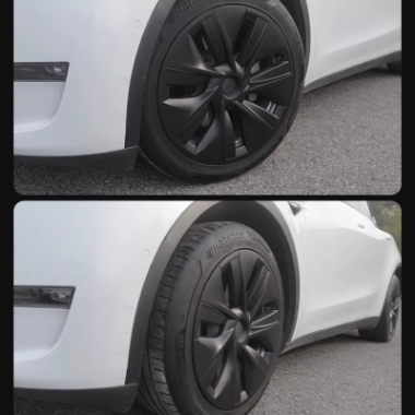 EVKITT 19" Full-Coverage Wheel Covers for Tesla Model Y 2020-2024 (Premium Anti-Curb Rash Aero Hubcaps, Matte Black 4PC Set)
