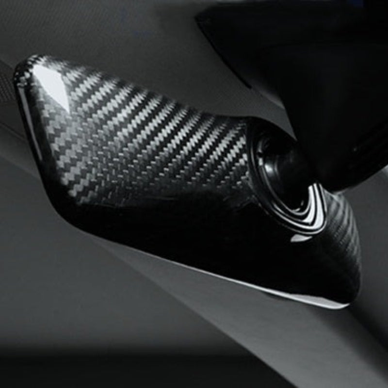 EVKITT Interior Rearview Mirror Cover Cap Overlay for Tesla Model 3 Model Y Premium Real Dry Carbon Fiber