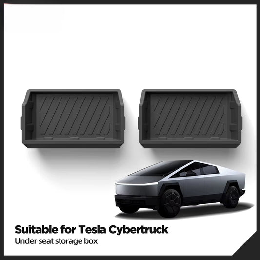 EVKITT Under Seat Storage Box Organizer for Tesla Cybertruck 2024+ – Front Seat Pull-Out Drawer Storage Tray