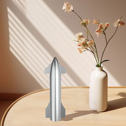 EVKITT 1:200 Electroplated Metal Starship Model for SpaceX Collectors (Premium Mirror Alloy, Rocket Display Accessory)