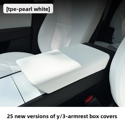 EVKITT Center Console Armrest Cover Box Lid Protector for Tesla Model Y Juniper Model 3 Highland (Premium Eco-Friendly Soft Silicone, Anti-Scratch 1-Pack)
