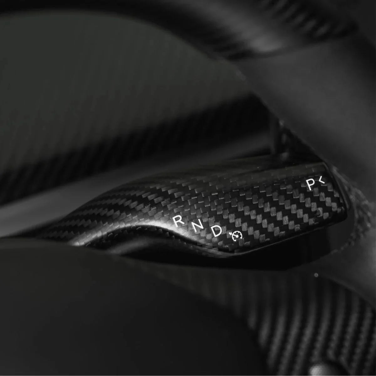 EVKITT Steering Column Shift Lever Stalk Covers Caps for Tesla Model Y Model 3 2021-2023  (Premium Real Dry Carbon Fiber, Turn Signal Wiper 2-Piece Set)