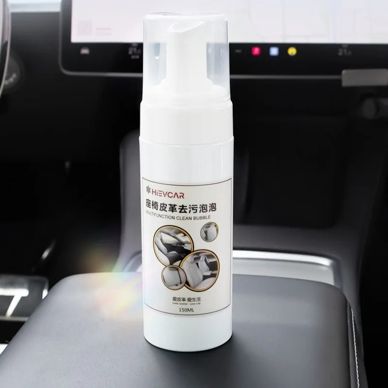 EVKITT Multifunctional Leather Interior Cleaning Mousse Car Seat Stain Remover for Tesla Model 3 Y S X (Eco-Friendly Neutral Foam, 300ml 1-Pack)