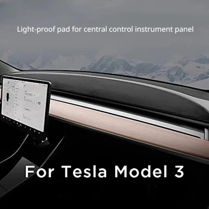 EVKITT Suede Dashboard Cover Mat for Tesla Model 3 & Model Y 2017-2024 (Premium Anti-Glare Suede, Laser-Cut)