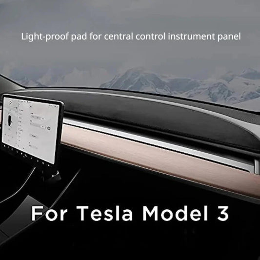 EVKITT Suede Dashboard Cover Mat for Tesla Model 3 & Model Y 2017-2024 (Premium Anti-Glare Suede, Laser-Cut)