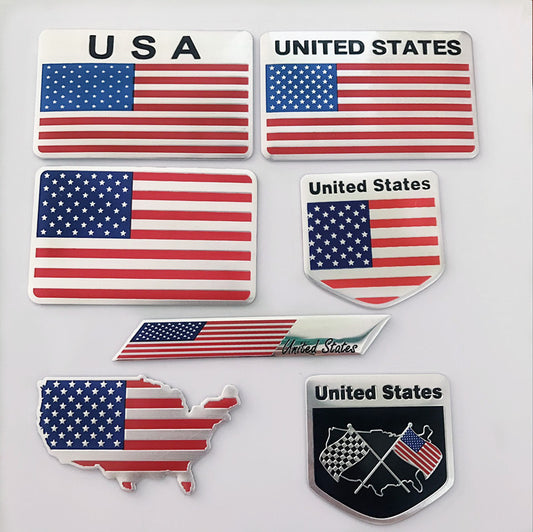 EVKITT Stars and Stripes Fender Plaque Tactical Patriotic Mascot for All EV SUV Pickup Vehicle Platform