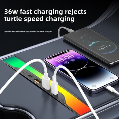 EVKITT Center Console USB Hub for Tesla Model 3 & Model Y 2021-2023 (Premium Fireproof ABS, Multi-Port PD Fast Charger Adapter)