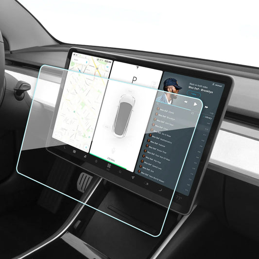 EVKITT for Tesla Model Y Model 3 2017-2023 HD Screen Protector Tempered Glass Anti-Fingerprint Scratch Resistant Central Control Display Film