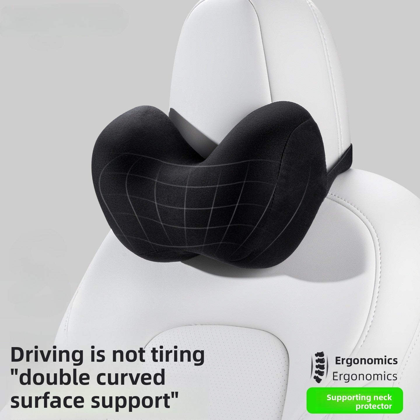 EVKITT Ergonomic Neck Pillow & Lumbar Support for Tesla Model 3 & Model Y (Premium Memory Foam Travel Cushion)