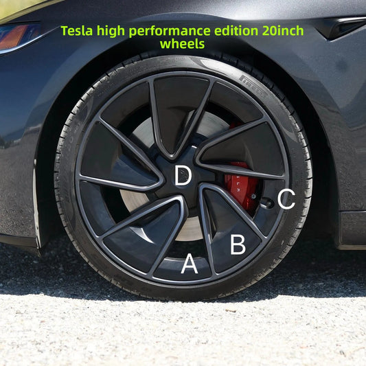 EVKITT 20" Wheel Center Caps for Tesla Model 3 Highland Performance (Premium Weatherproof ABS, 1-Pack Hubcap Covers)