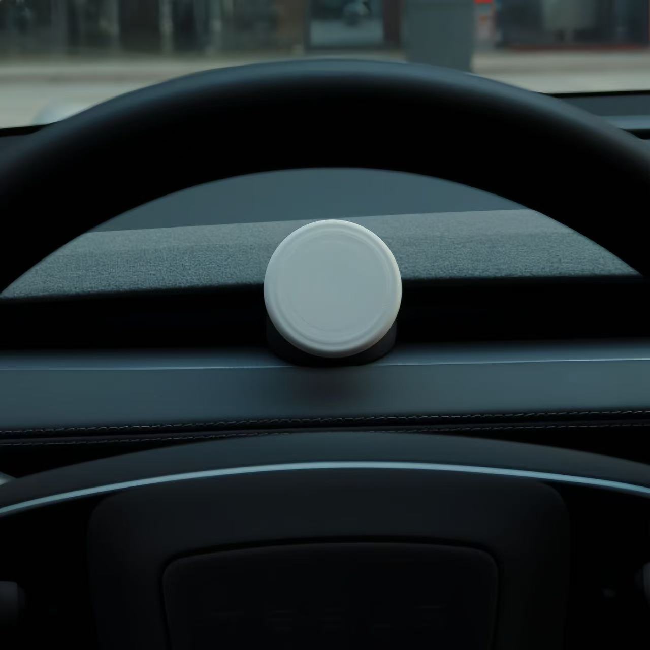 EVKITT Hidden Cockpit Console Phone Bracket for Tesla Model Y Juniper & Model 3 Highland Anti-Slip Metal Base (Liquid Silicone Wrapped, Grey LHD/RHD 1-Pack)