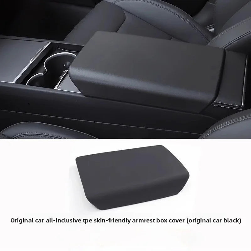 EVKITT for Tesla Model 3 Highland Model Y Juniper Central Control Armrest Cover TPE Interior Protective Pad Anti-Scratch Console Accessory