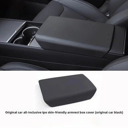 EVKITT for Tesla Model 3 Highland Model Y Juniper Central Control Armrest Cover TPE Interior Protective Pad Anti-Scratch Console Accessory