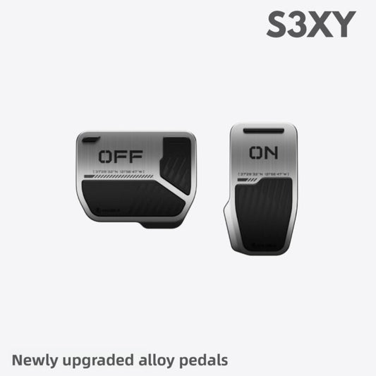 Haloblk Aluminum Pedal Covers for Tesla Model 3 Highland 2024 2025 2026 Non-Slip Accelerator Brake Pads (Metal Silver, 2-Pack)