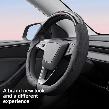 EVKITT 3-teilige segmentierte Lenkradabdeckung, ultradünn, sportlich, rutschfest, für Tesla Model 3 & Model Y 2017-2026