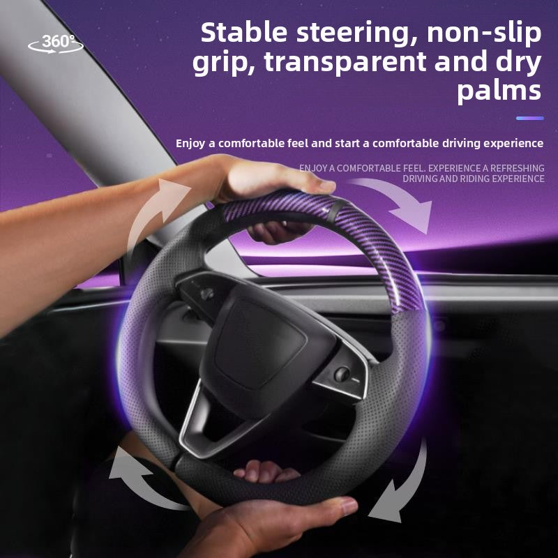 EVKITT Ultra-Thin Sport Steering Wheel Cover for Tesla Model 3  & Model Y Juniper/YL 2017-2026 – Anti-Slip Grip with Center Alignment Marker
