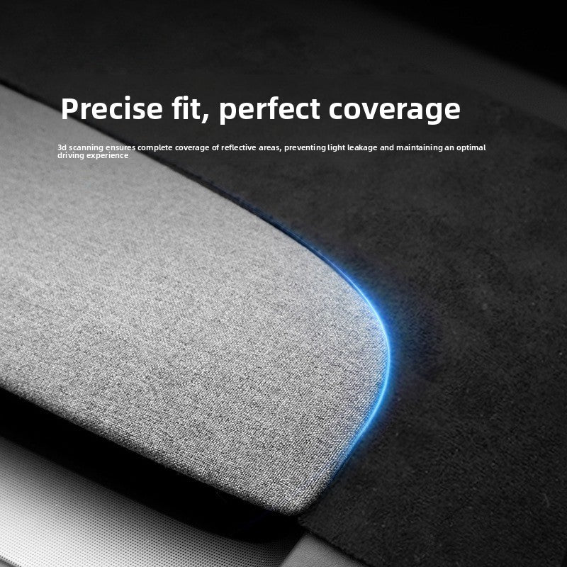 EVKITT Dashboard Mat Pad Cover Anti-Glare Sun Shade for Tesla Model 3 Highland Model Y Juniper (Premium Alcantara-Texture Suede, LHD & RHD Universal 1-Pack)