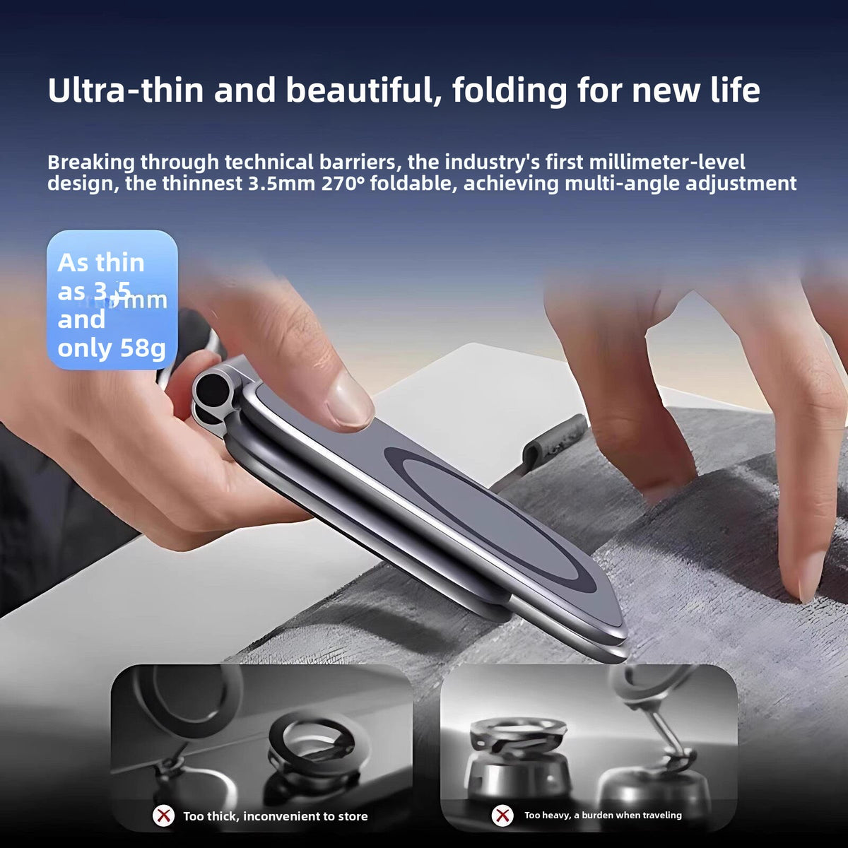 EVKITT Magnetic Phone Mount for Tesla Model 3 & Model Y 2021-2026 – Foldable Dual-Sided Magnetic Car Phone Holder for Navigation, Strong Hold, Anti-Shake