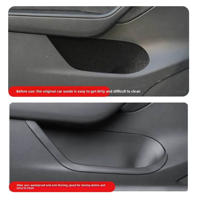 EVKITT Door Armrest Storage Box Side Door Slot Pocket Organizer for Tesla Model Y Juniper Model 3 Highland/Juniper (Premium Shockproof Silicone, Waterproof 4-Piece Set)