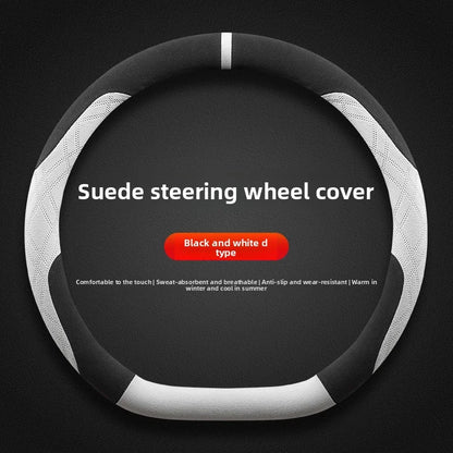 EVKITT Winter Warm Steering Wheel Cover for Tesla Model Y Juniper & Model 3 Highland Premium Plush Anti-Slip Protector (Black)