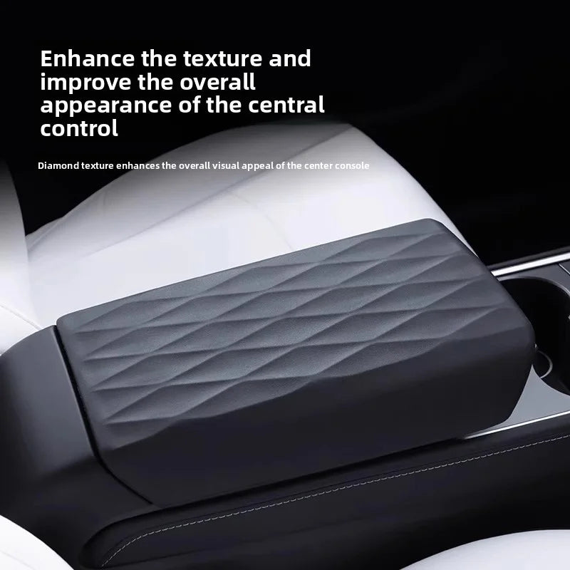 EVKITT for Tesla Model 3 Highland Model Y Juniper Central Control Armrest Cover TPE Interior Protective Pad Anti-Scratch Console Accessory