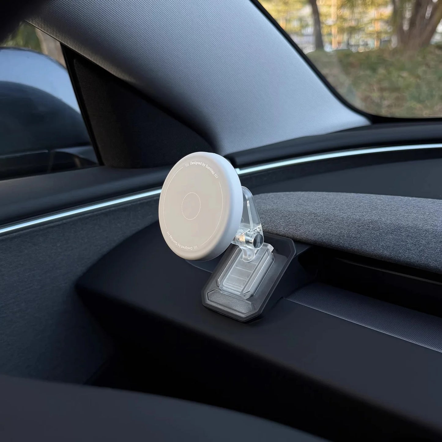 EVKITT for Tesla Model 3 Highland Model Y Juniper Magnetic Car Phone Holder Silicone Magnetic Suction Dashboard Mount MagSafe Compatible Trend Accessories