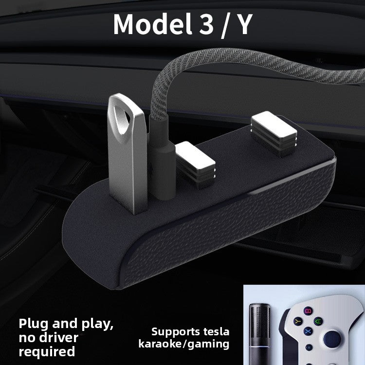 EVKITT Glovebox USB Hub for Tesla Model 3 Model Y 2021 2022 2023 Multi-Port Splitter Sentry Mode Docking Station