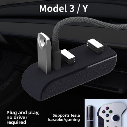 EVKITT Glovebox USB Hub for Tesla Model 3 Model Y 2021 2022 2023 Multi-Port Splitter Sentry Mode Docking Station