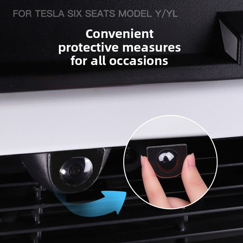 EVKITT for Tesla Model 3 Highland Model Y Juniper Front Camera Lens Cover Protection Cap Guard Shield 6-Seater Exterior 2-Piece Set
