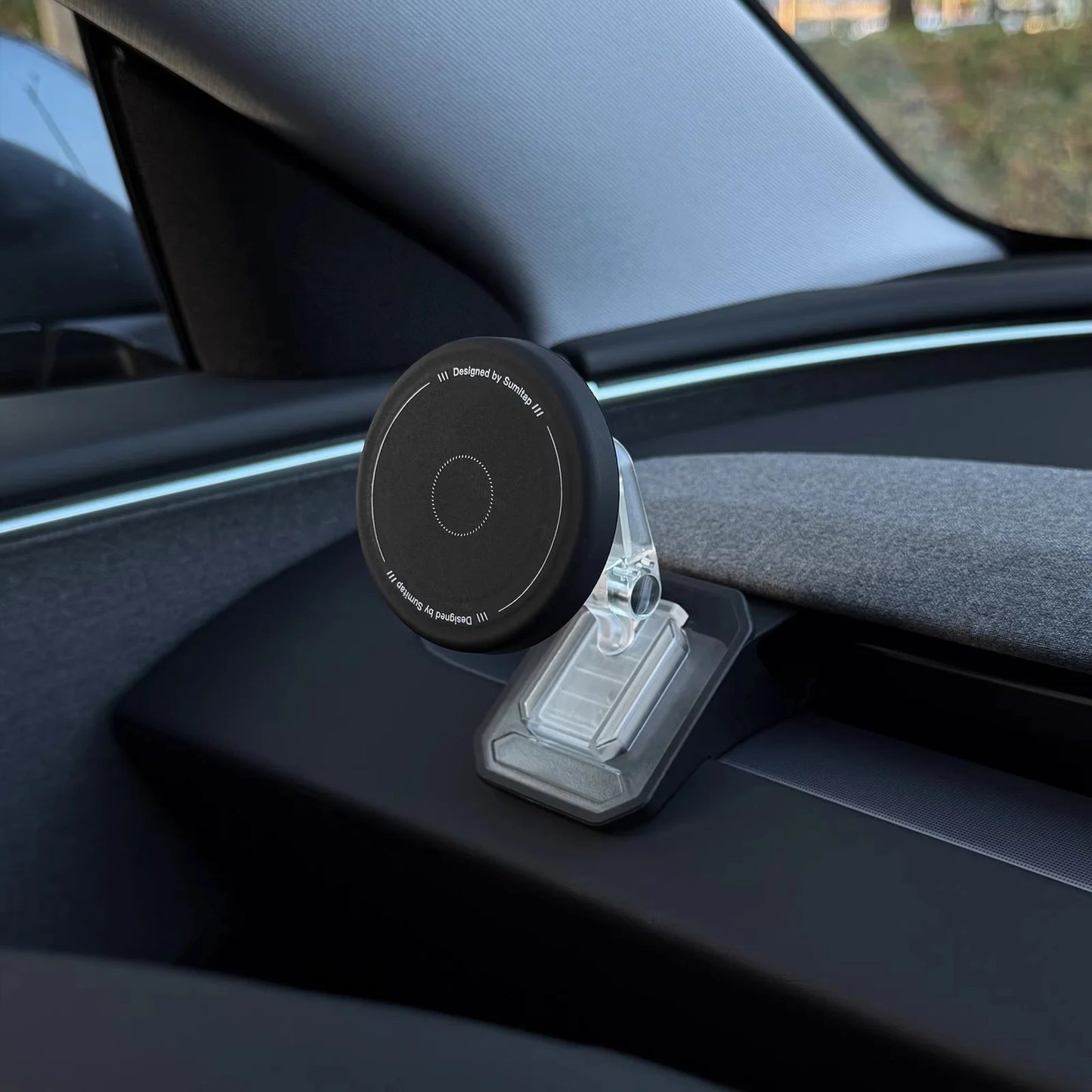 EVKITT for Tesla Model 3 Highland Model Y Juniper Magnetic Car Phone Holder Silicone Magnetic Suction Dashboard Mount MagSafe Compatible Trend Accessories