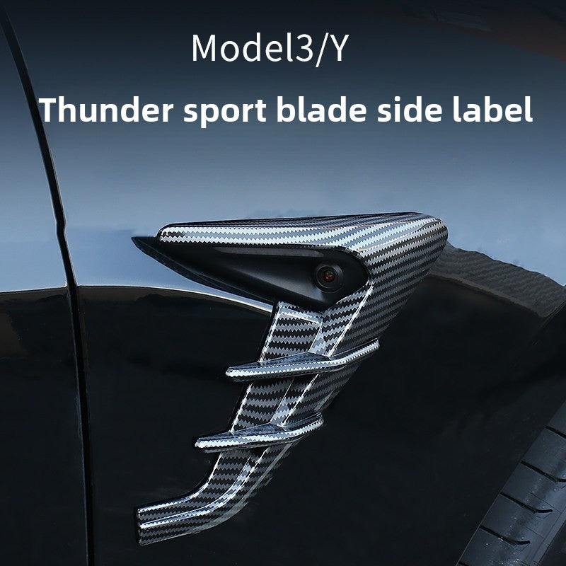 EVKITT Fender Side Camera Cover Cap Turn Signal Indicator Trim for Tesla Model Y Model 3 2021-2024 (Premium High-Impact ABS, Matte Black 2-Piece Set)