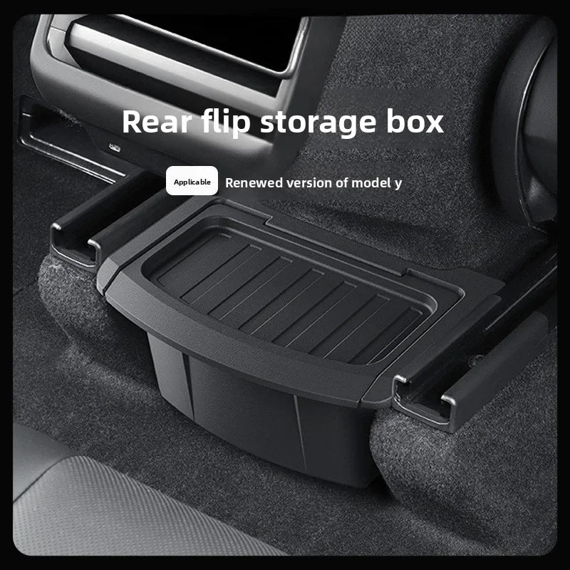 EVKITT Center Console Armrest Organizer Rear Seat Hidden Storage Box for Tesla Model Y Juniper 2025+ (Premium Shockproof Silicone, Anti-Rattle 1-Pack)