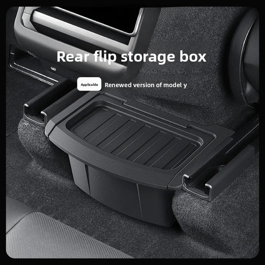 EVKITT Center Console Armrest Organizer Rear Seat Hidden Storage Box for Tesla Model Y Juniper 2025+ (Premium Shockproof Silicone, Anti-Rattle 1-Pack)
